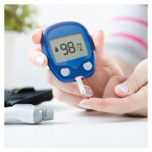 someone checking their blood sugar levels