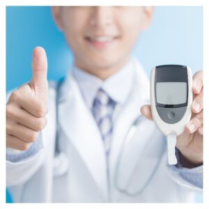 doctor with insulin monitor