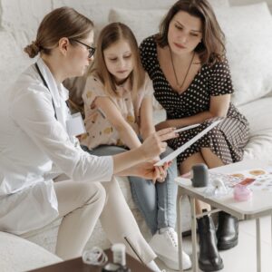 Diabetes patient talking with their doctor