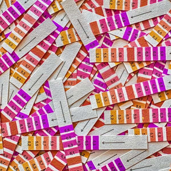 Pile of glucose test strips