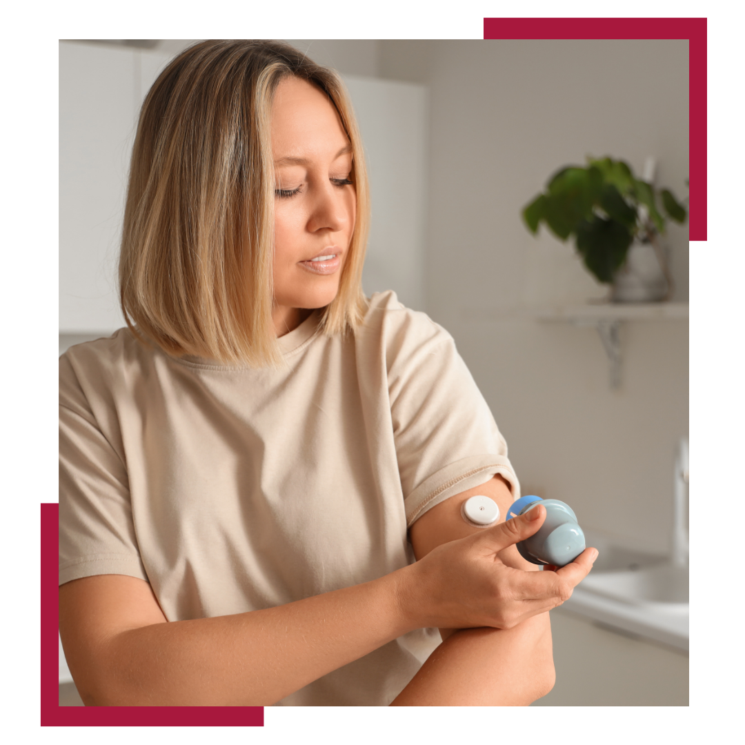 woman applying new sensor
