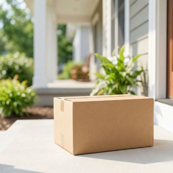 shipping box on porch